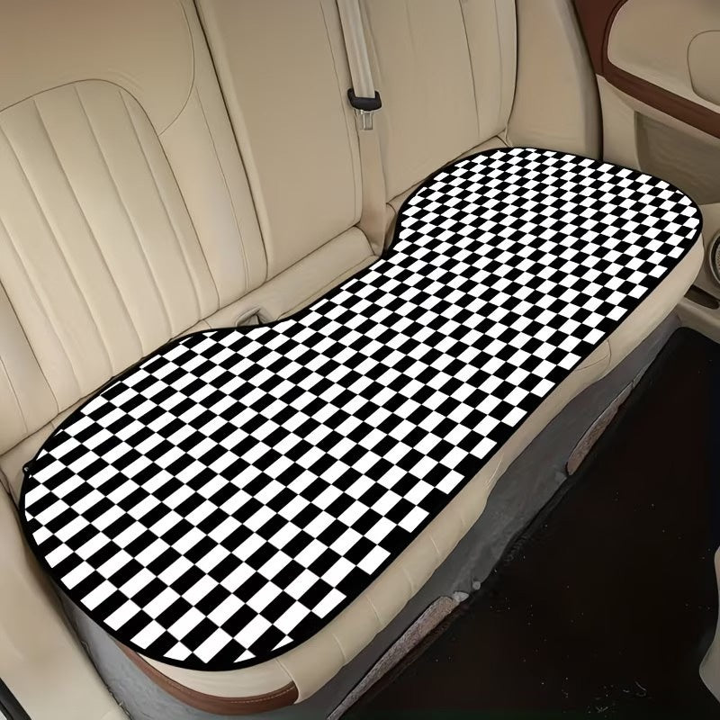 Vehicle Seat Cover Set with Checkered Pattern