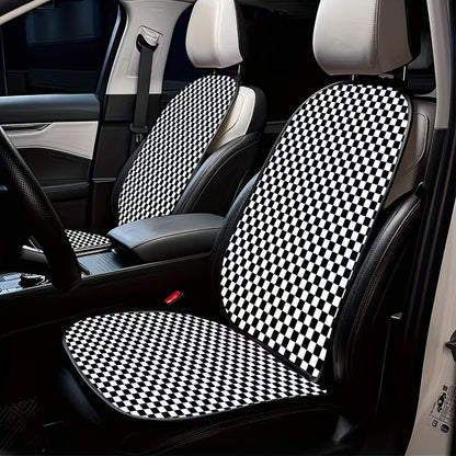 Vehicle Seat Cover Set with Checkered Pattern