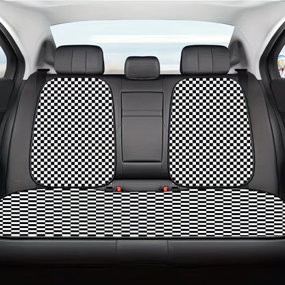Vehicle Seat Cover Set with Checkered Pattern