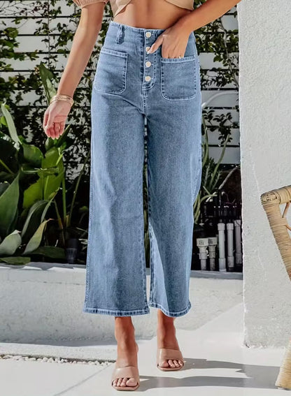 Women's Cropped Wide-Leg Pants