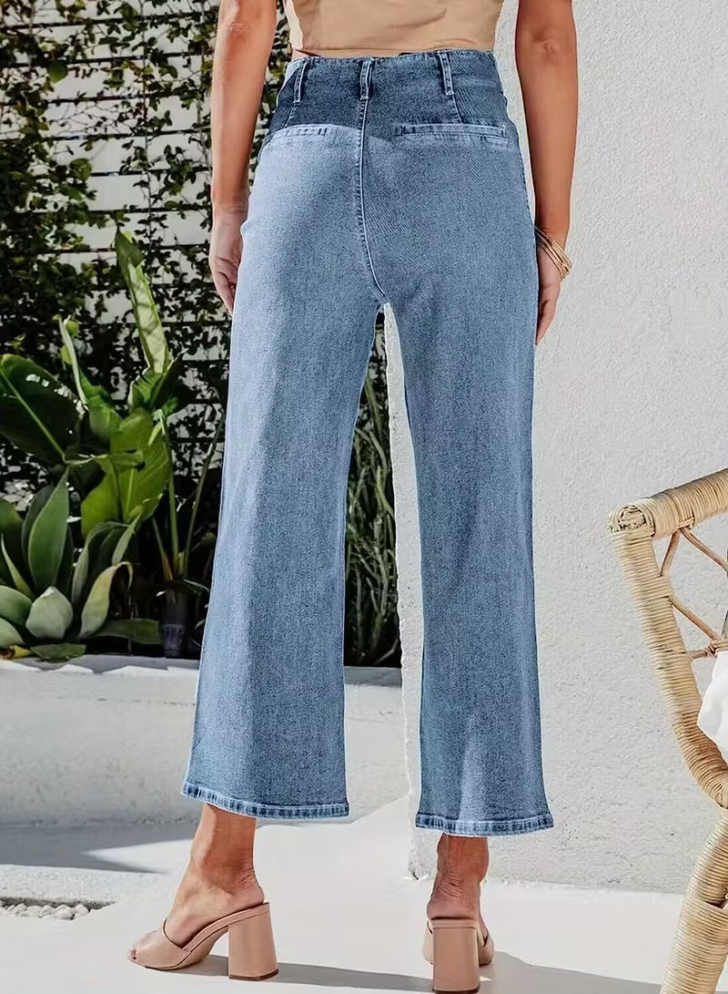 Women's Cropped Wide-Leg Pants